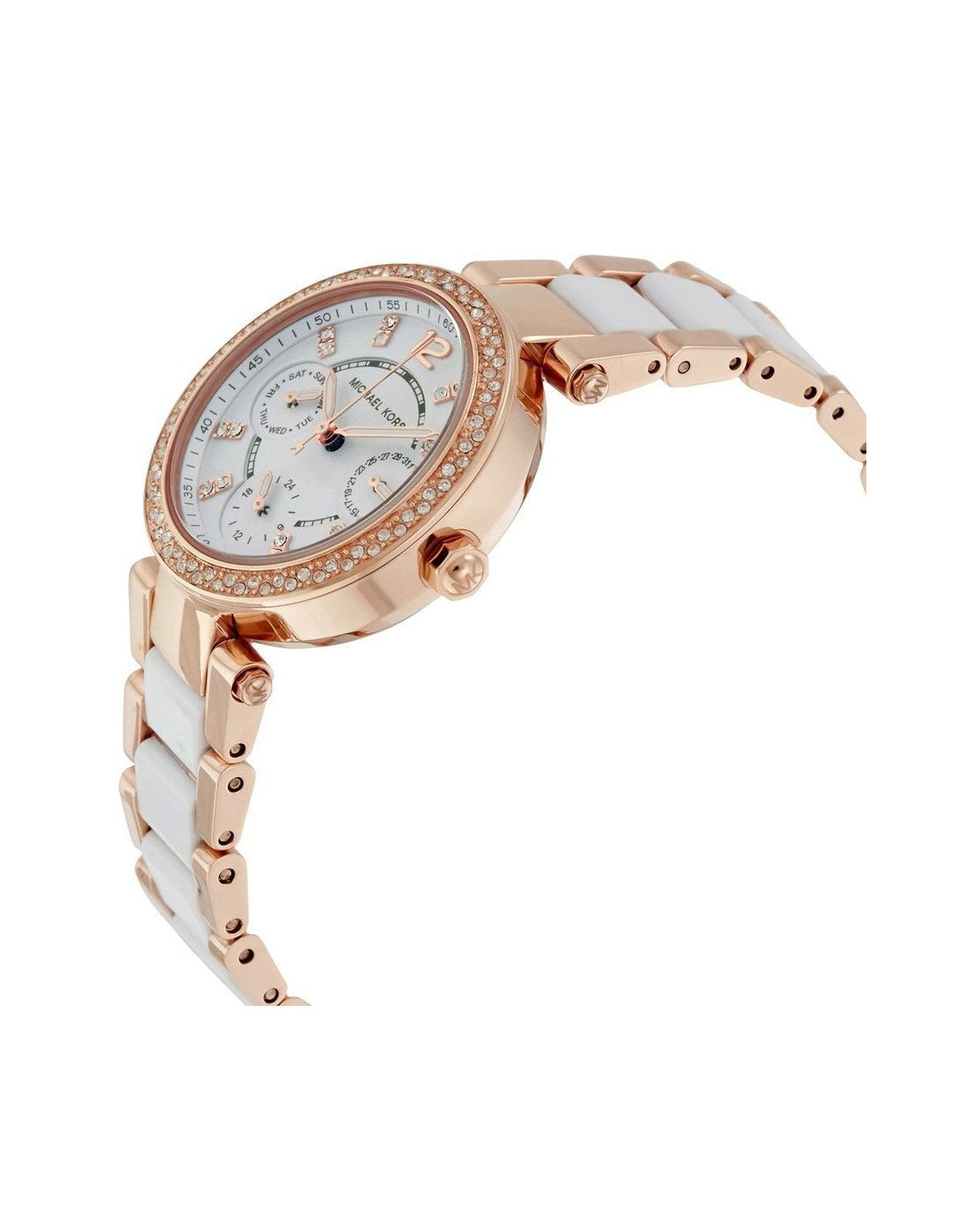 Buy Michael Kors Mini Parker Chronograph White Dial Two Tone Strap Ladies Watch - Mk6261 in Pakistan