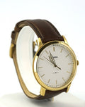 Buy The Minimalist Gold Dial Brown Leather Strap Watch For Men in Pakistan