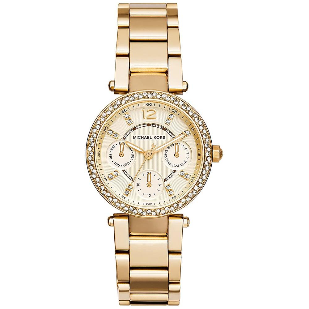 Buy Michael Kors Womens Quartz Chronograph Stainless Steel Gold Dial 33mm Watch - Mk6056 in Pakistan