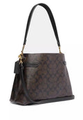 Buy Coach Hanna Shoulder In Signature Canvas Small Bag - Gold Brown Black in Pakistan