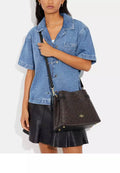 Buy Coach Hanna Shoulder In Signature Canvas Small Bag - Gold Brown Black in Pakistan
