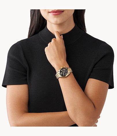 Buy Michael Kors Womens Chronograph Quartz Stainless Steel Black Dial 36mm Watch - Mk6959 in Pakistan