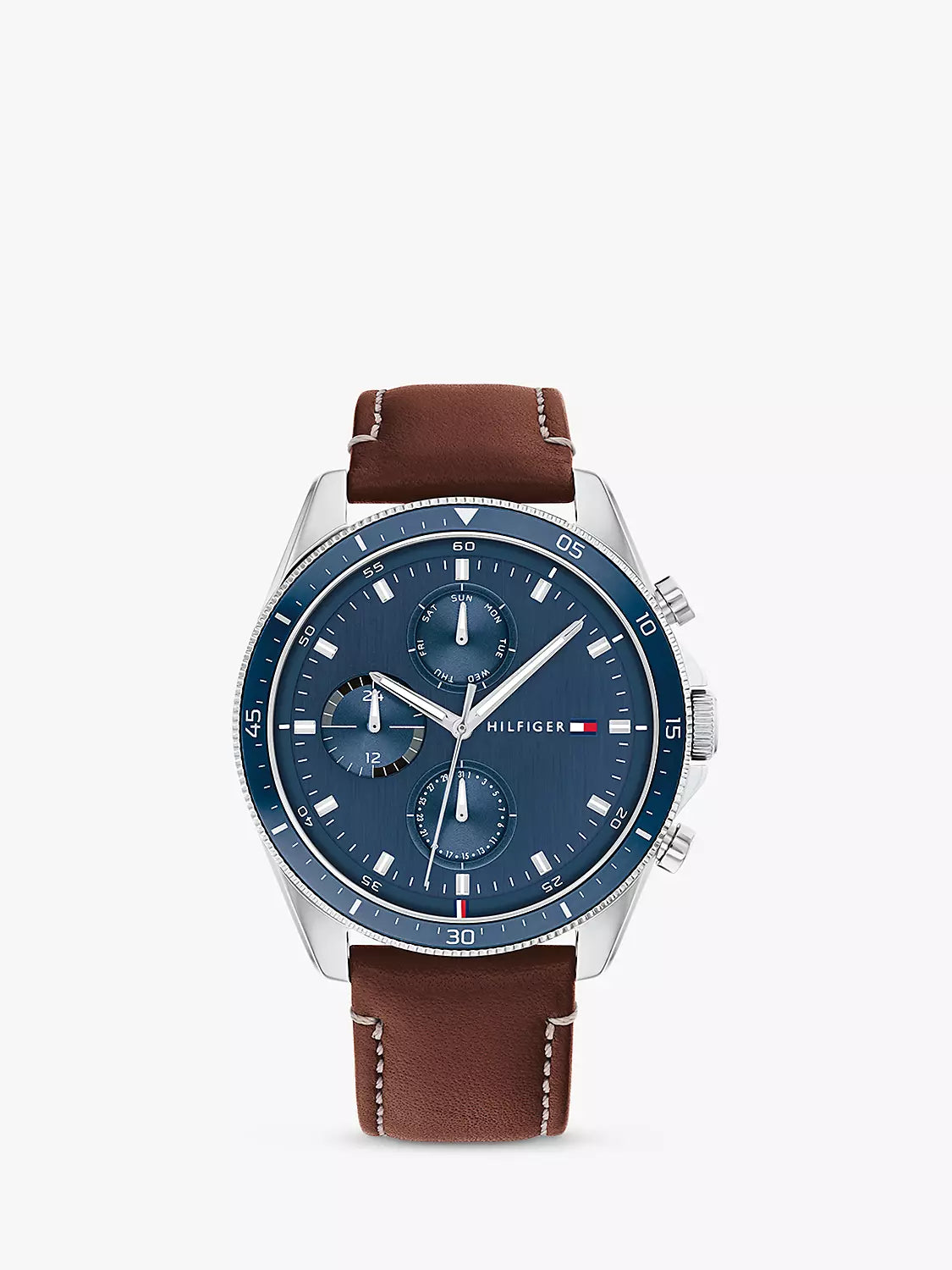 Buy Tommy Hilfiger Mens Quartz Leather Strap Blue Dial 44mm Watch - 1791837 in Pakistan