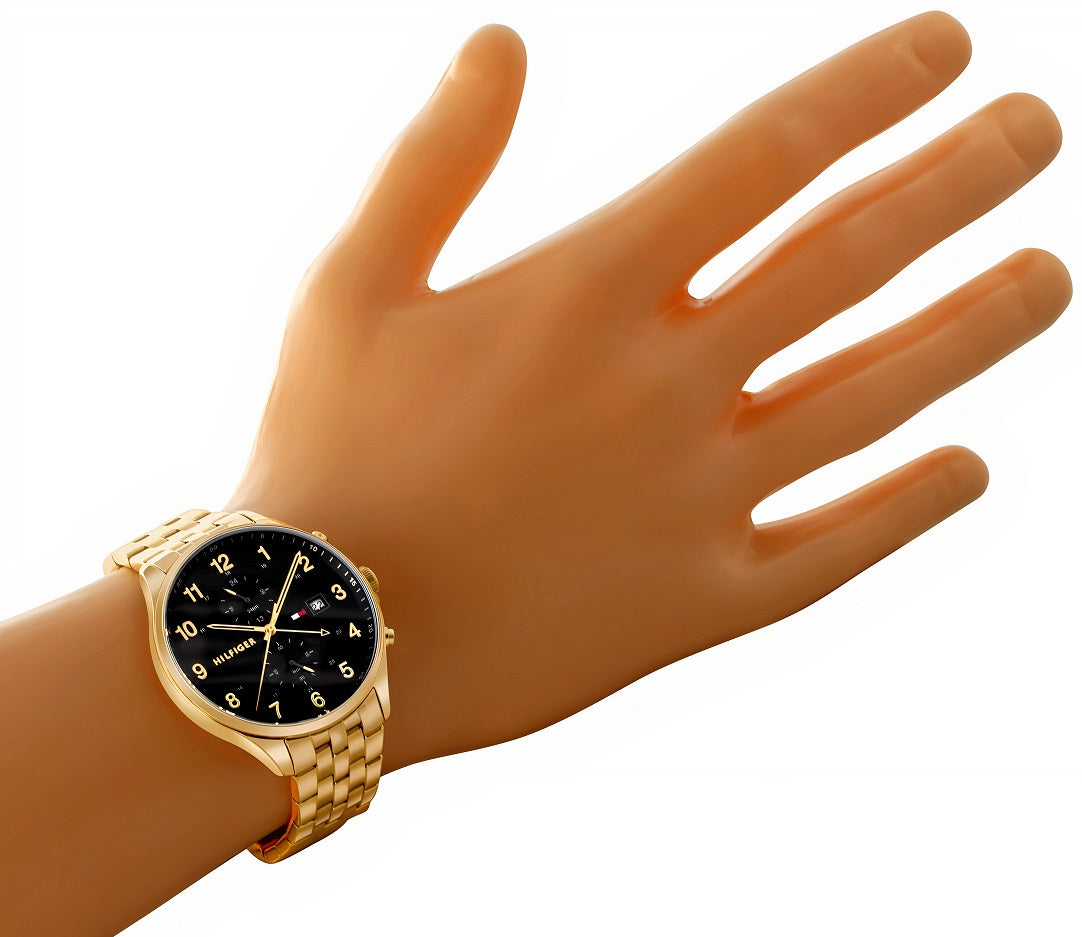 Buy Tommy Hilfiger Mens Quartz Gold Stainless Steel Black Dial 44mm Watch - 1791708 in Pakistan