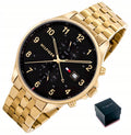 Buy Tommy Hilfiger Mens Quartz Gold Stainless Steel Black Dial 44mm Watch - 1791708 in Pakistan