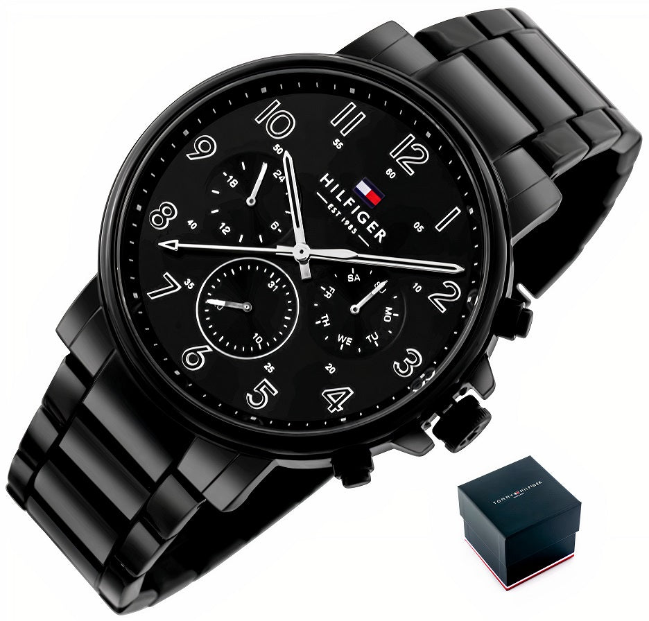 Buy Tommy Hilfiger Mens Quartz Stainless Steel Black Dial 46mm Watch - 1710383 in Pakistan