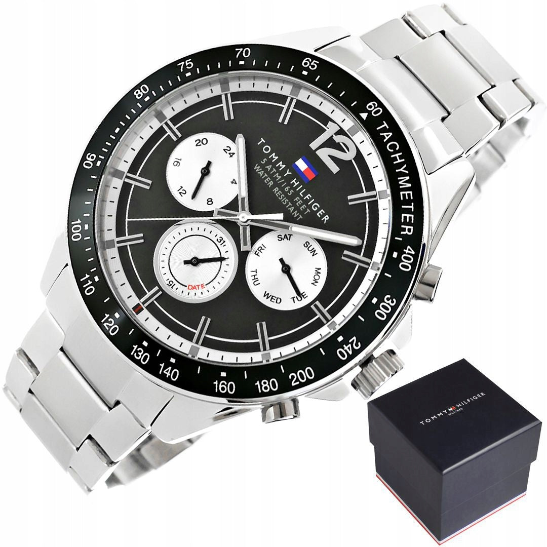 Buy Tommy Hilfiger Mens Quartz Stainless Steel Black Dial 46mm Watch - 1791120 in Pakistan