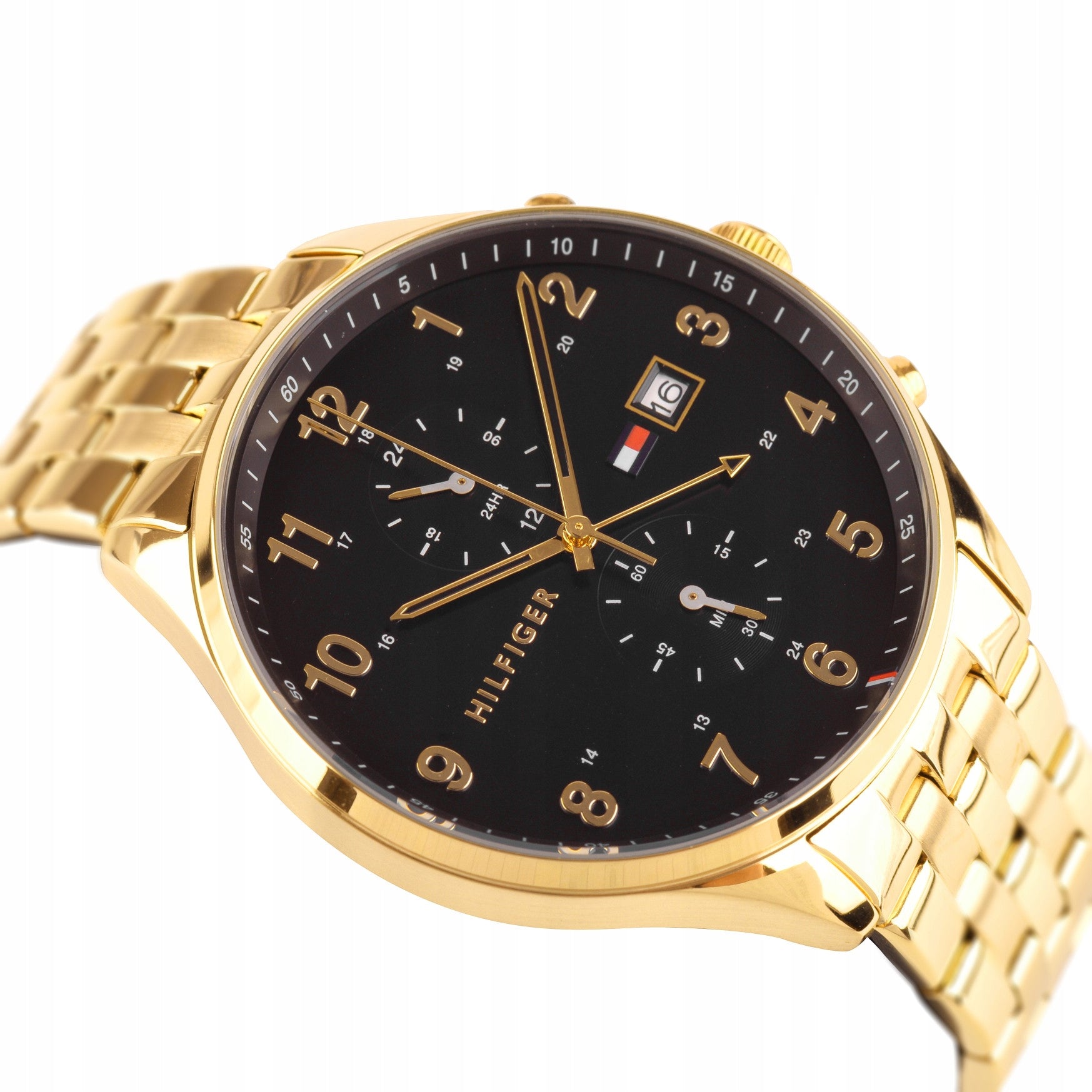 Buy Tommy Hilfiger Mens Quartz Gold Stainless Steel Black Dial 44mm Watch - 1791708 in Pakistan