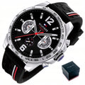 Buy Tommy Hilfiger Mens Quartz Silicone Strap Black Dial 46mm Watch - 1791473 in Pakistan