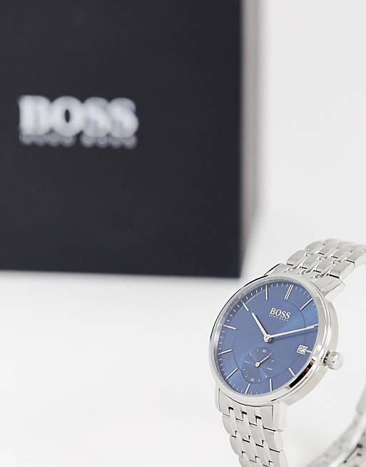 Buy Hugo Boss Mens Quartz Silver Stainless Steel Blue Dial 40mm Watch - 1513642 in Pakistan