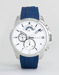 Buy Tommy Hilfiger Mens Quartz Blue Silicone Strap White Dial 46mm Watch - 1791349 in Pakistan