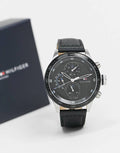 Buy Tommy Hilfiger Mens Quartz Leather Strap Black Dial 46mm Watch - 1791810 in Pakistan