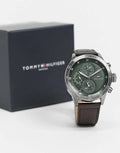 Buy Tommy Hilfiger Mens Quartz Leather Strap Green Dial 46mm Watch - 1791809 in Pakistan