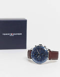 Buy Tommy Hilfiger Mens Quartz Leather Strap Blue Dial 44mm Watch - 1791837 in Pakistan
