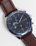 Buy Tommy Hilfiger Mens Quartz Leather Strap Blue Dial 44mm Watch - 1791837 in Pakistan