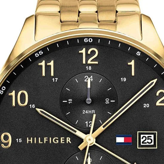 Buy Tommy Hilfiger Mens Quartz Gold Stainless Steel Black Dial 44mm Watch - 1791708 in Pakistan