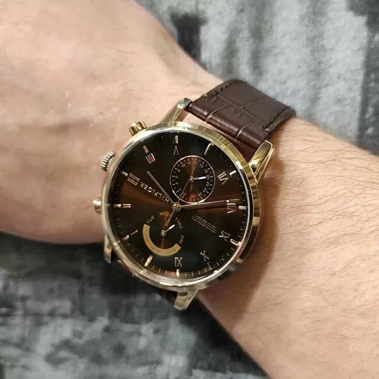 Buy Tommy Hilfiger Mens Quartz Leather Strap Brown Dial 44mm Watch - 1710400 in Pakistan