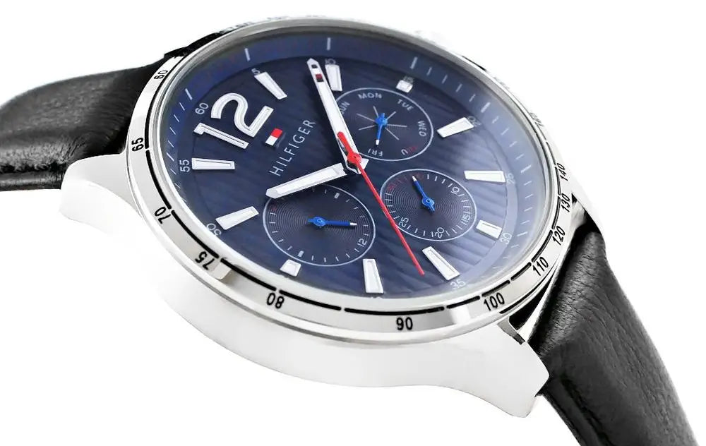 Buy Tommy Hilfiger Mens Quartz Leather Strap Blue Dial 44mm Watch - 1791468 in Pakistan