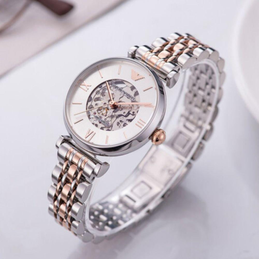 Buy Emporio Armani Gianni T Bar Silver Dial Two Tone Steel Strap Watch for Women - AR1992 in Pakistan