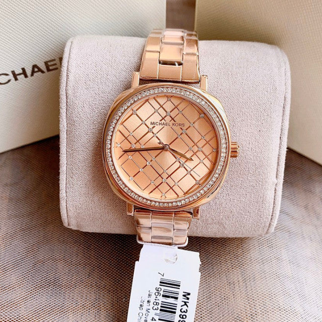 Buy Michael Kors Nia Quartz Rose Gold Crystal Dial Rose Gold Steel Strap Ladies Watch - Mk3990 in Pakistan