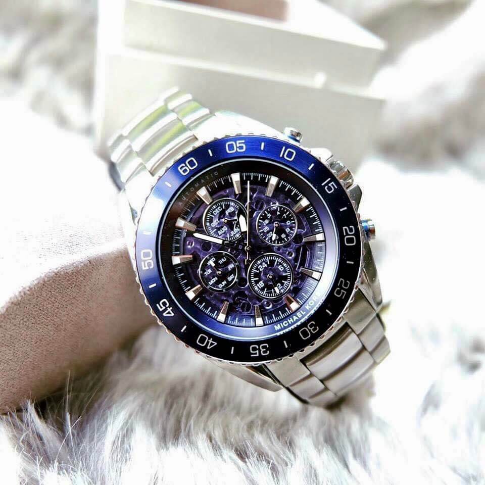 Buy Michael Kors Jetmaster Men's Watch Blue Dial Silver Stainless Steel Strap - Mk9024 in Pakistan