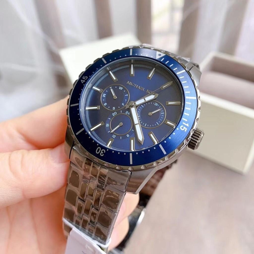 Buy Michael Kors Mens Chronograph Quartz Stainless Steel Blue Dial 44mm Watch - Mk7155 in Pakistan