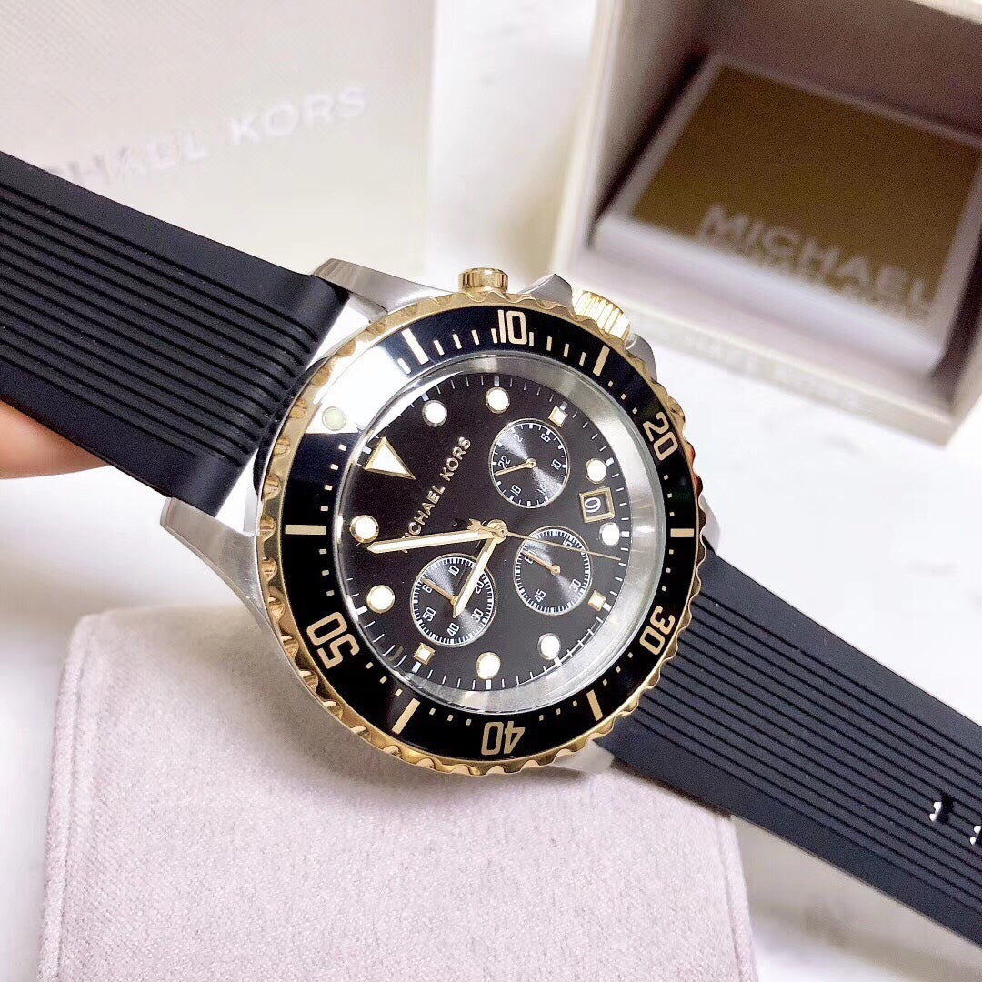 Buy Michael Kors Mens Quartz Black Silicone Strap Black Dial 45mm Watch - Mk8366 in Pakistan