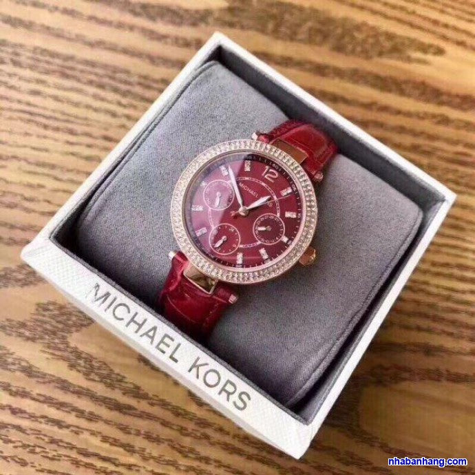 Buy Michael Kors Mini Parker Red Dial Red Leather Strap Ladies Watch - Mk6451 in Pakistan