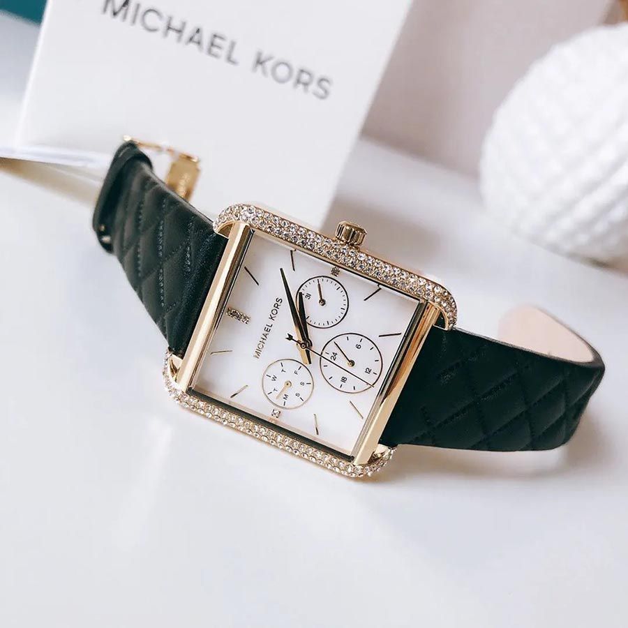 Buy Michael Kors Mother of Pearl Dial Black Leather Strap Watch for Women - Mk2769 in Pakistan