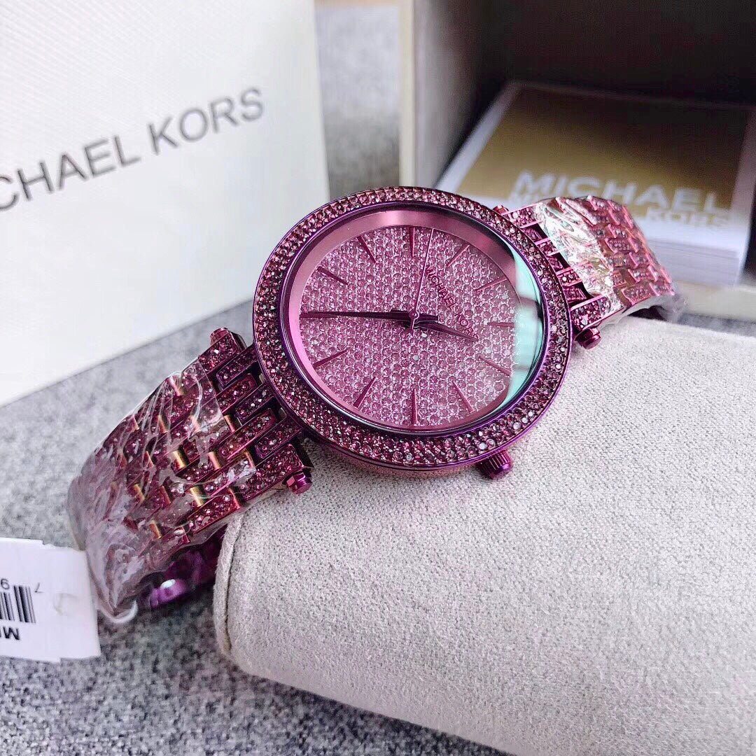 Buy Michael Kors Darci Crystal Set/steel Purple Dial Purple Stainless Steel Strap Watch for Women - Mk3782 in Pakistan