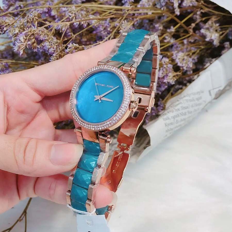 Buy Michael Kors Parker Blue Mother Of Pearl Dial Two Tone Steel Strap Ladies Watch - Mk6491 in Pakistan