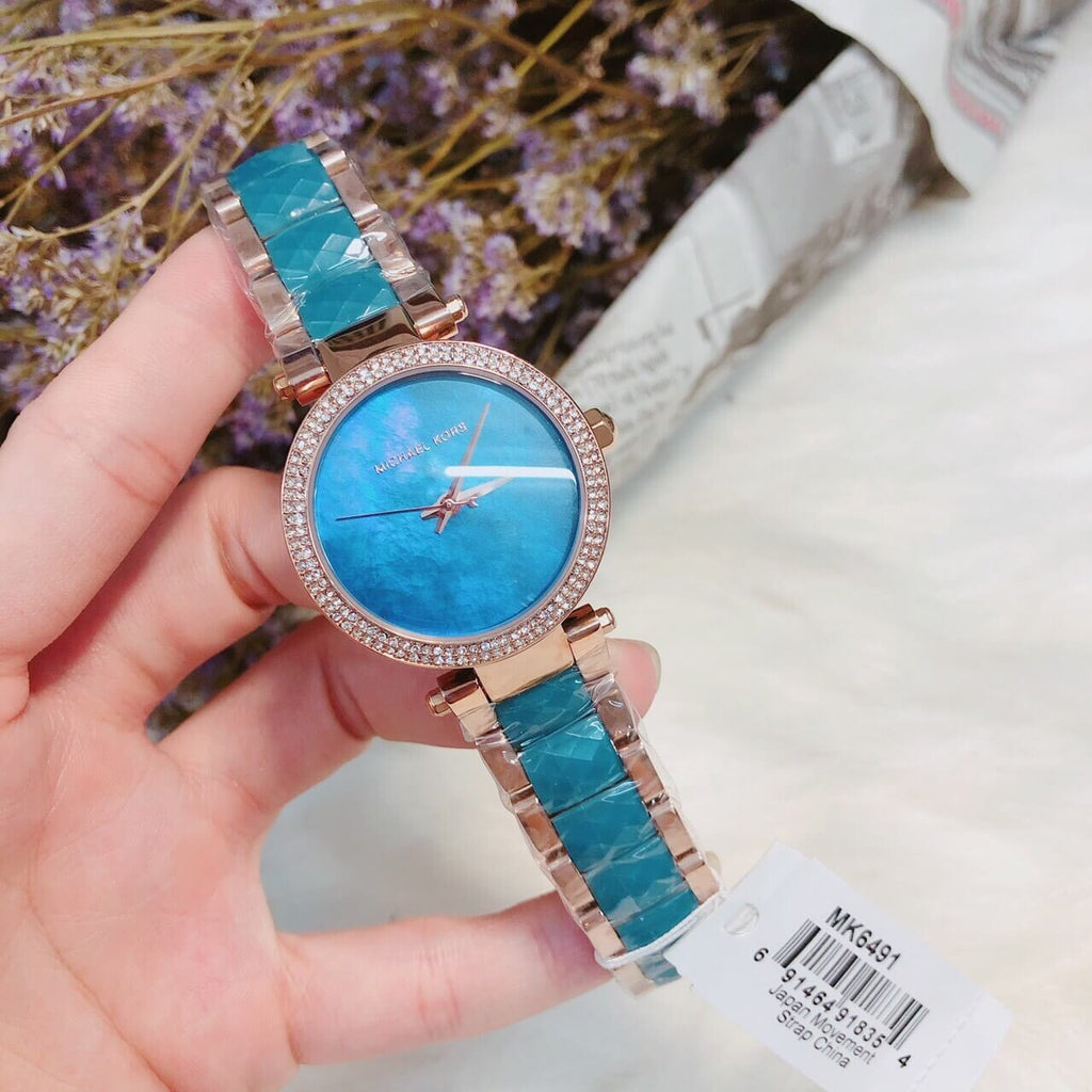 Buy Michael Kors Parker Blue Mother Of Pearl Dial Two Tone Steel Strap Ladies Watch - Mk6491 in Pakistan