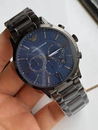 Buy Emporio Armani Men's Chronograph Quartz Stainless Steel Blue Dial 43mm Watch AR11348 in Pakistan