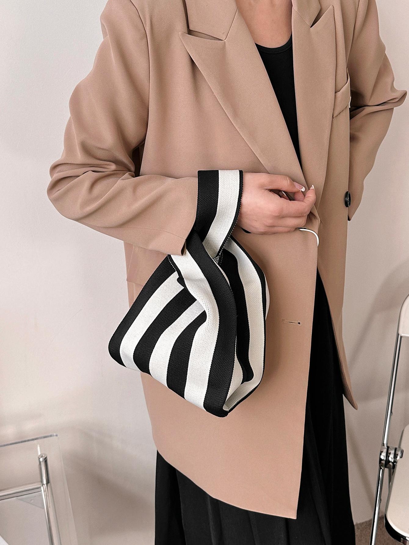 Buy duke bear Knot Bag Crochet Bags Handheld Bag Stripe Pattern 1 Pc Of Lattice Stripe Pattern Women's Handbag Vest Bag Crochet Bag Woven Bag Polyester Material in Pakistan