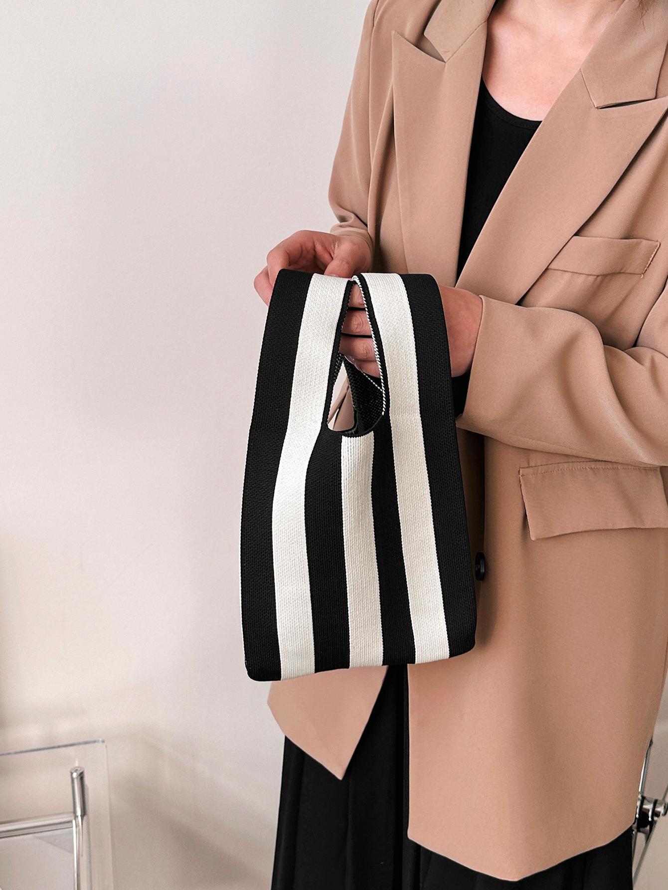 Buy duke bear Knot Bag Crochet Bags Handheld Bag Stripe Pattern 1 Pc Of Lattice Stripe Pattern Women's Handbag Vest Bag Crochet Bag Woven Bag Polyester Material in Pakistan
