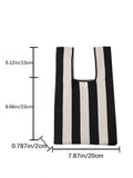 Buy duke bear Knot Bag Crochet Bags Handheld Bag Stripe Pattern 1 Pc Of Lattice Stripe Pattern Women's Handbag Vest Bag Crochet Bag Woven Bag Polyester Material in Pakistan