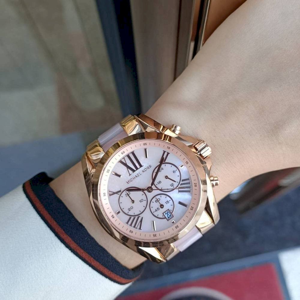 Buy Michael Kors Bradshaw Chronograph Quartz Two Tone Strap Ladies Watch - Mk6830 in Pakistan