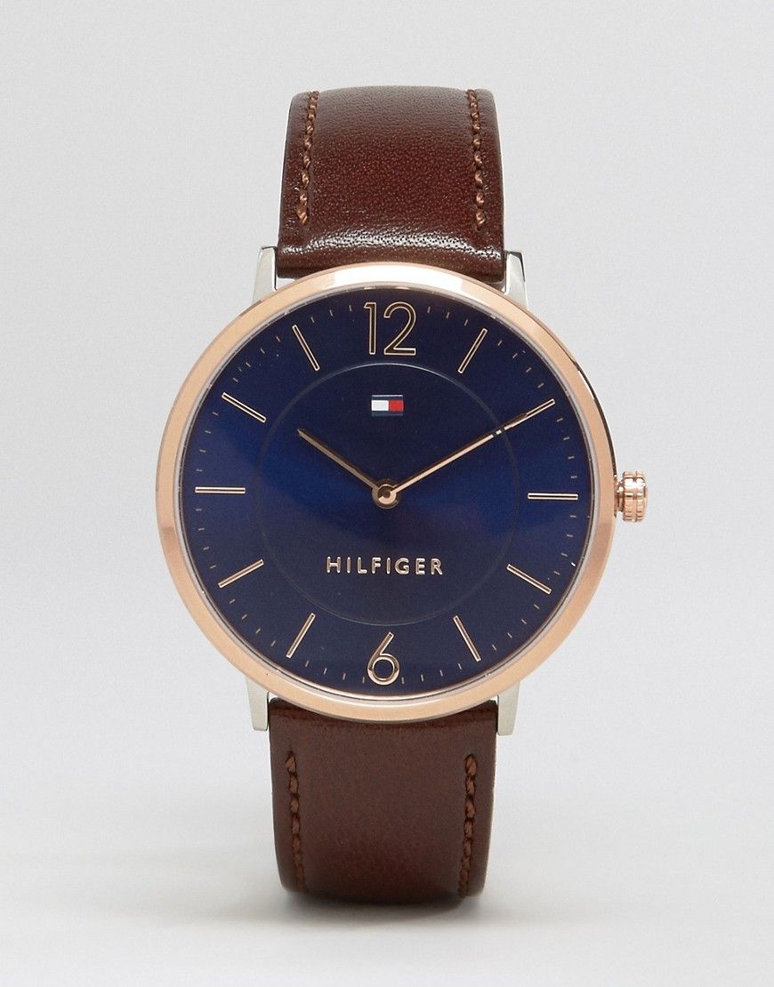 Buy Tommy Hilfiger James Blue Dial Brown Leather Strap Watch for Men - 1710354 in Pakistan