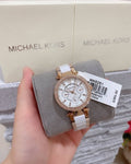 Buy Michael Kors Mini Parker Chronograph White Dial Two Tone Strap Ladies Watch - Mk6261 in Pakistan