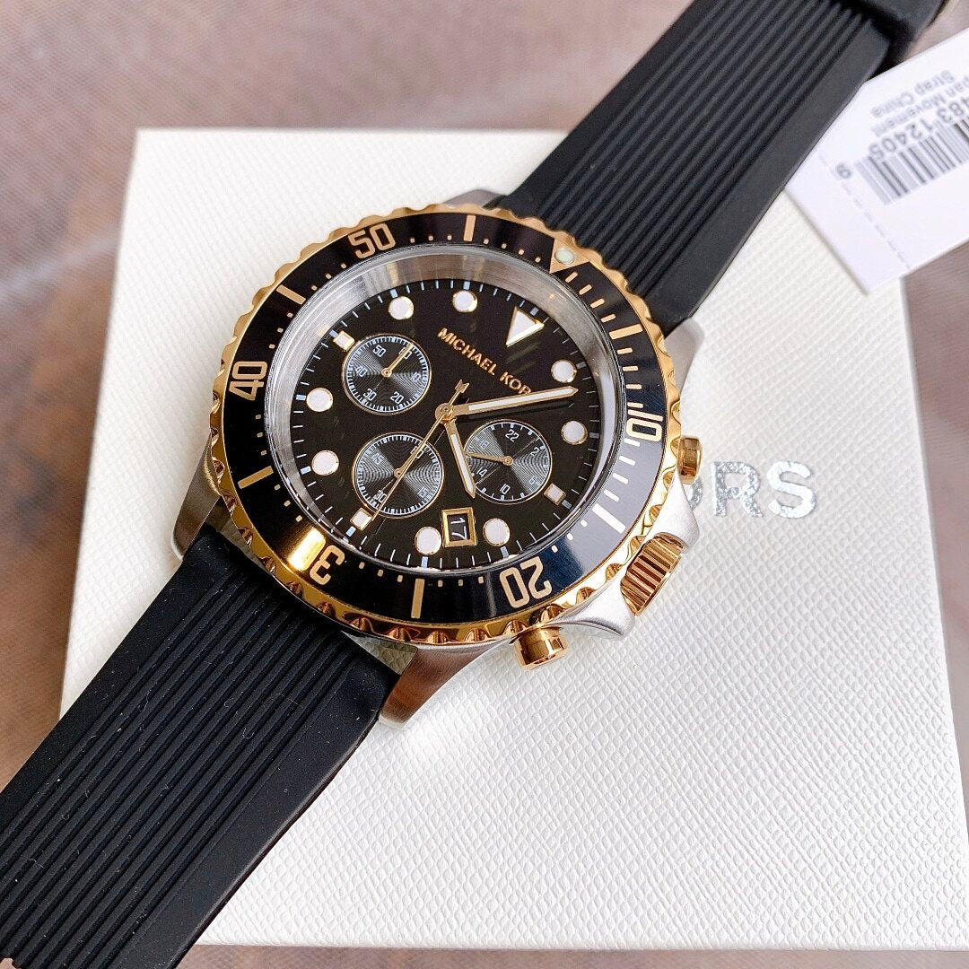 Buy Michael Kors Mens Quartz Black Silicone Strap Black Dial 45mm Watch - Mk8366 in Pakistan