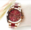 Buy Michael Kors Bradshaw Burgundy Red Chronograph Wrist Watch For Women - Mk6270 in Pakistan