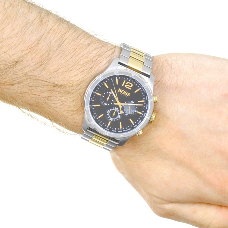 Buy Hugo Boss Mens Chronograph Quartz Stainless Steel Black Dial 44mm Watch - 1513529 in Pakistan