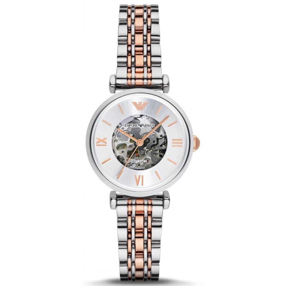 Buy Emporio Armani Gianni T Bar Silver Dial Two Tone Steel Strap Watch for Women - AR1992 in Pakistan