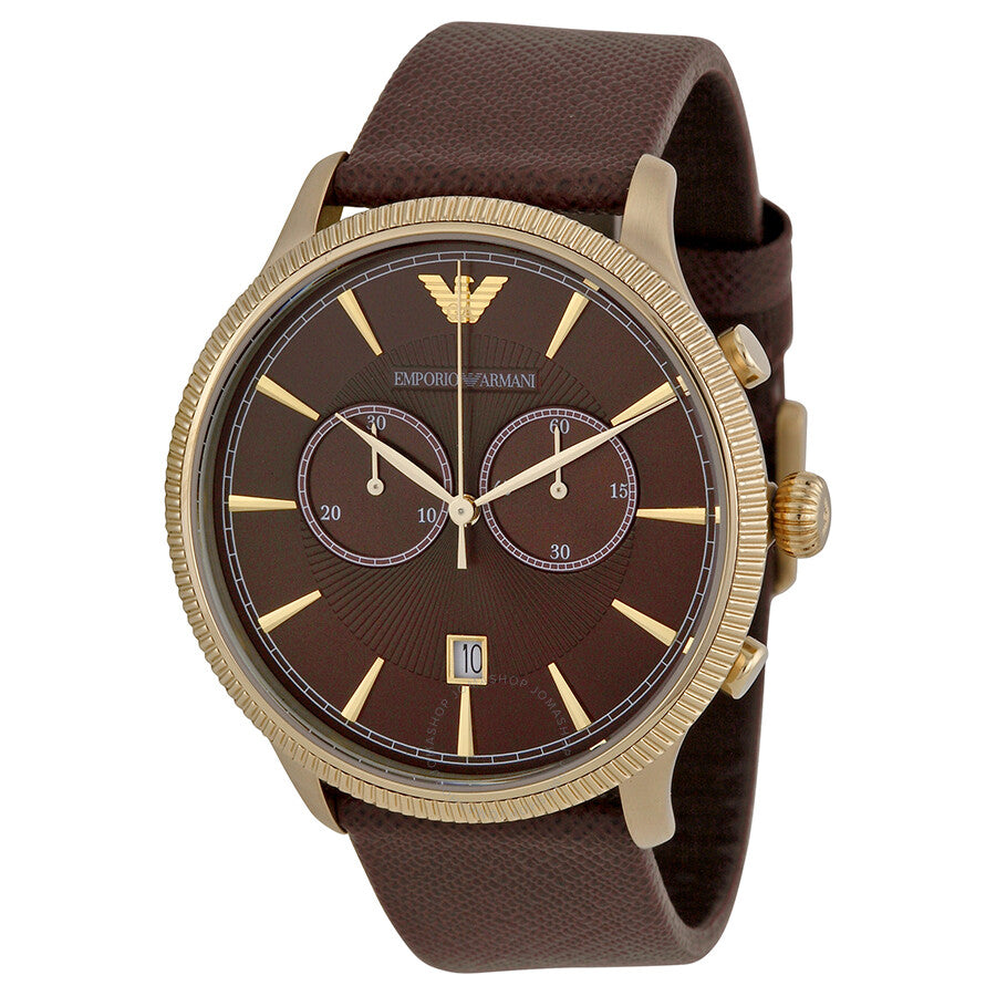 Buy Emporio Armani Classic Chronograph Brown Dial Brown Leather Strap Watch for Men - AR1793 in Pakistan