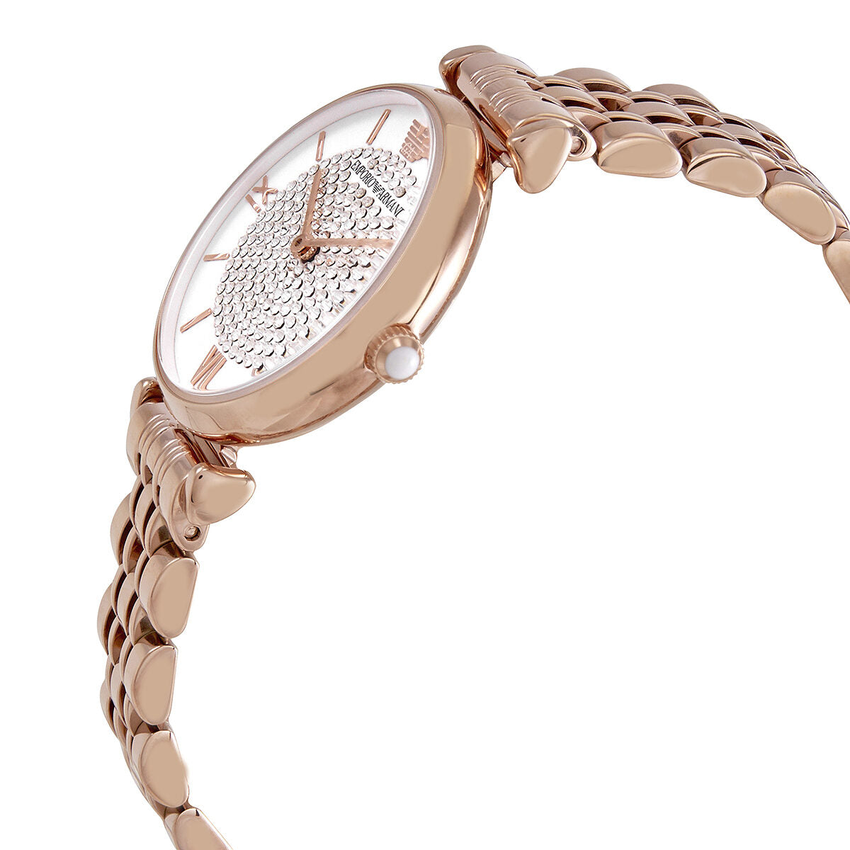 Buy Emporio Armani Gianni T Bar White Dial Rose Gold Steel Strap Watch for Women - AR11244 in Pakistan