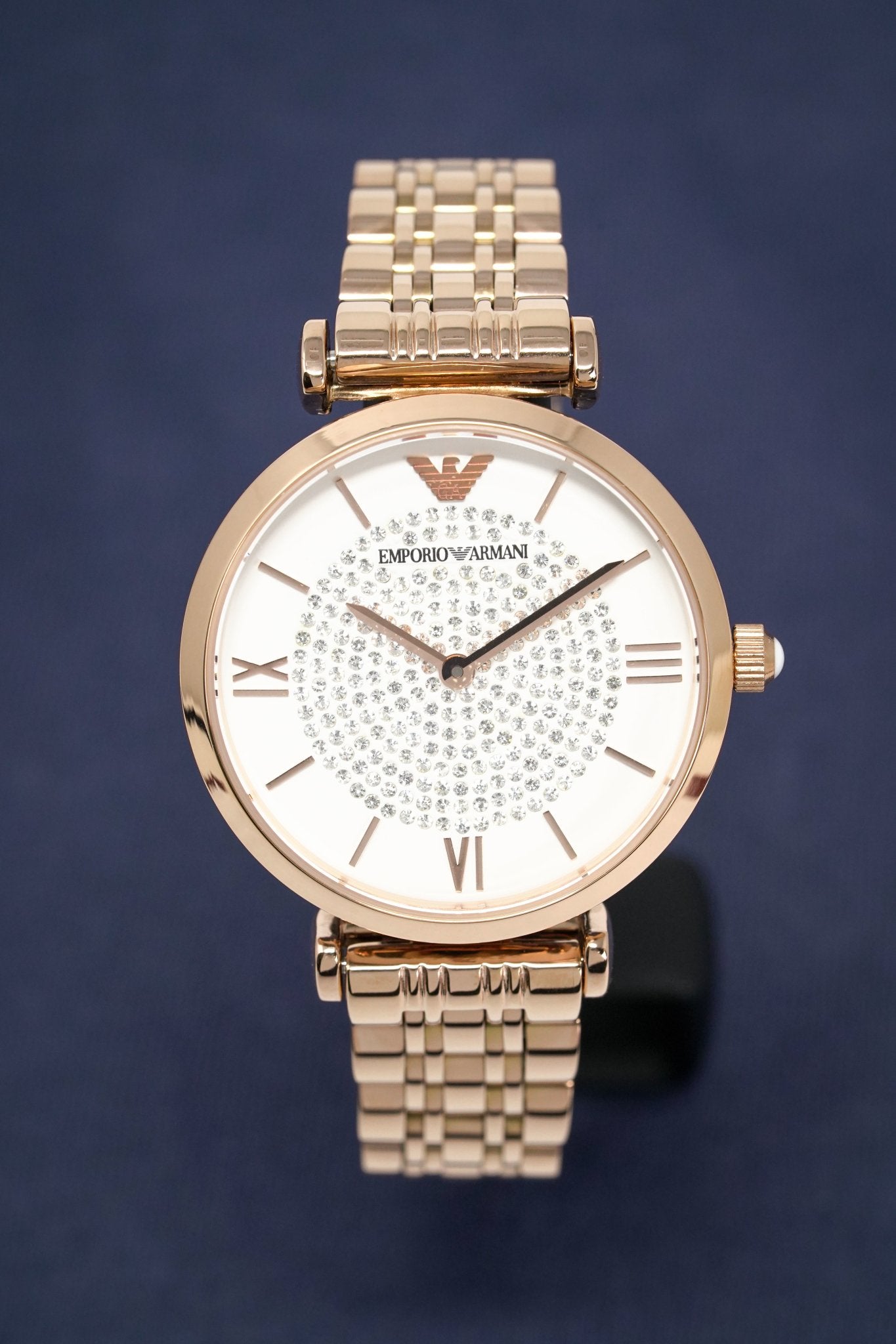 Buy Emporio Armani Gianni T Bar White Dial Rose Gold Steel Strap Watch for Women - AR11244 in Pakistan