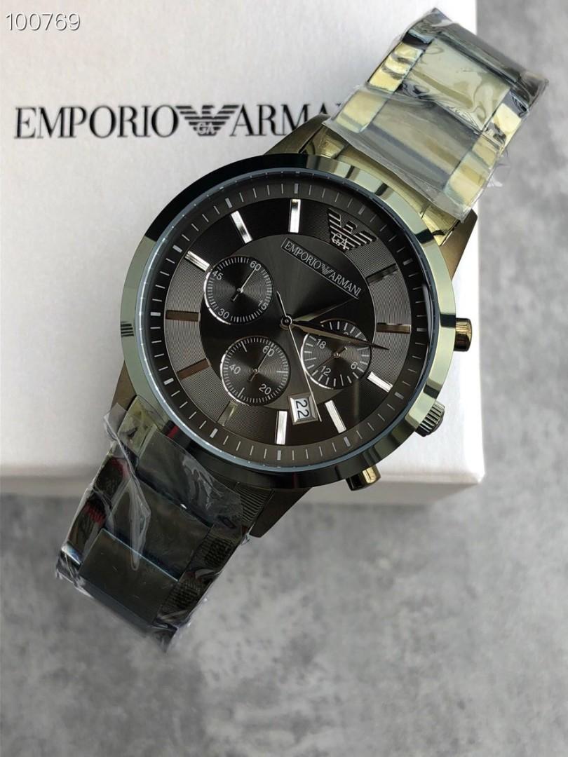 Buy Emporio Armani Men's Chronograph Quartz Stainless Steel Grey Dial 43mm Watch AR11117 in Pakistan