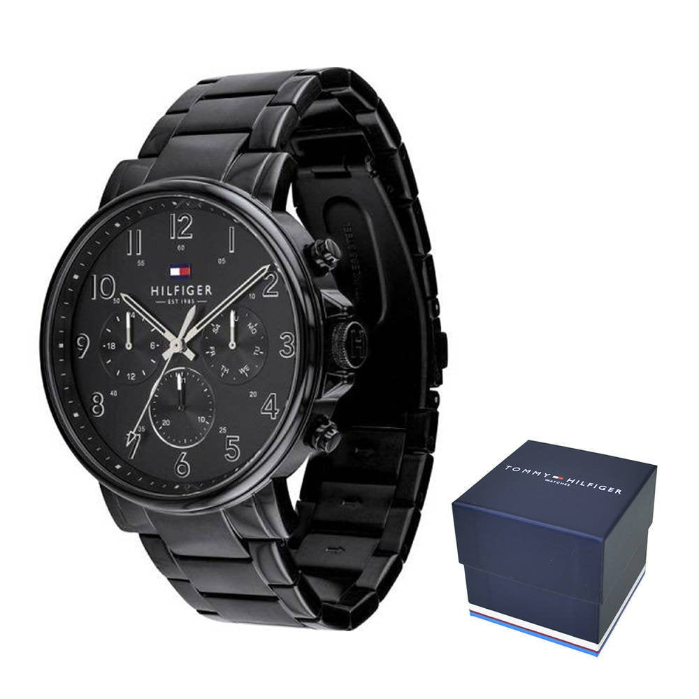 Buy Tommy Hilfiger Mens Quartz Stainless Steel Black Dial 46mm Watch - 1710383 in Pakistan