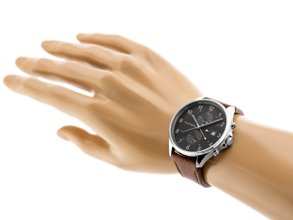 Buy Tommy Hilfiger Mens Quartz Leather Strap Grey Dial 44mm Watch - 1791710 in Pakistan