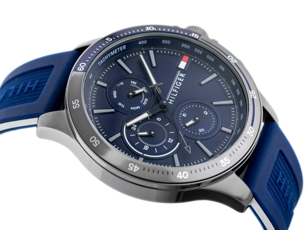 Buy Tommy Hilfiger Mens Quartz Silicone Strap Blue Dial 46mm Watch - 1791721 in Pakistan